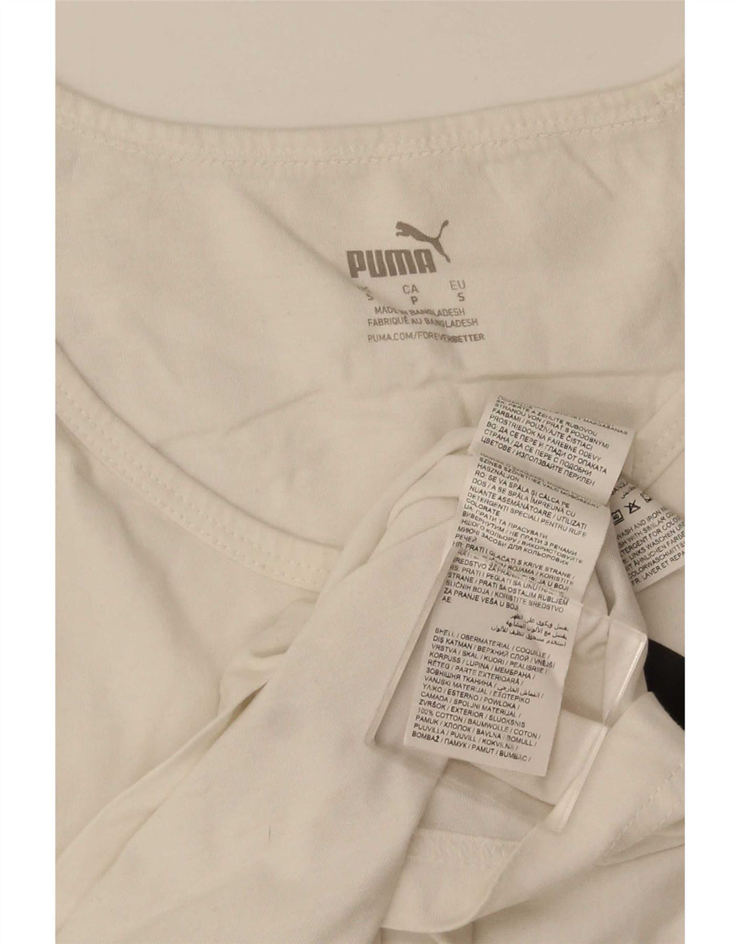 Puma Hombre Gráfico Chaleco Top Pequeño Algodón Blanco