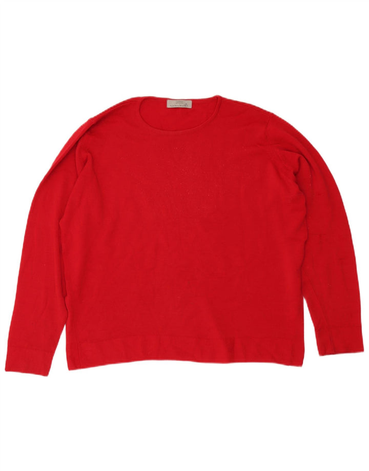 Marks & Spencer - Jersey para mujer con cuello barco, talla 40, talla grande, lana roja
