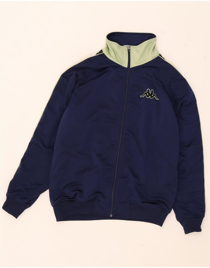 Kappa Mens Graphic Chándal Top Chaqueta Small Azul Marino Colorblock