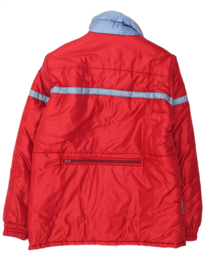 Chaqueta acolchada con capucha vintage para mujer IT 52 2XL Rojo Colorblock Poliamida