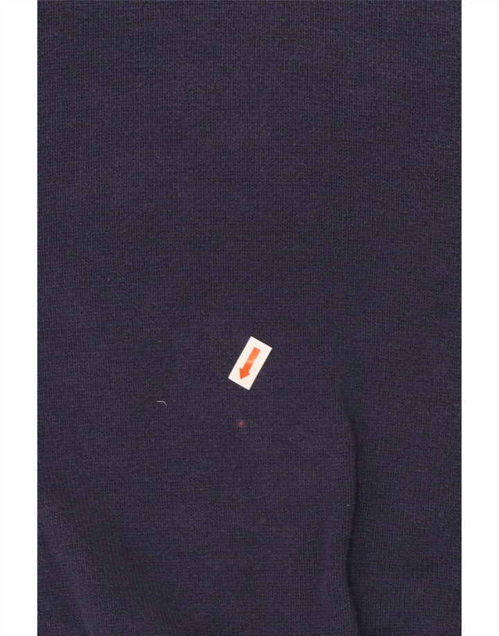 Marks & Spencer Jersey de corte regular con cuello en V para hombre, talla grande, azul marino