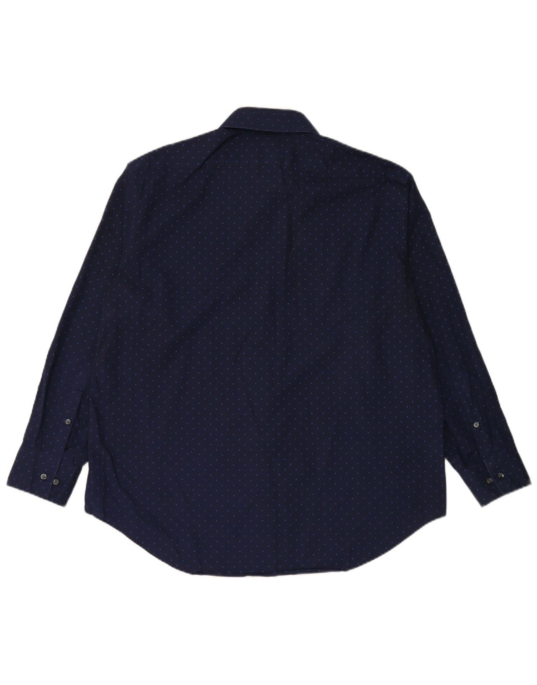 CALVIN KLEIN Camisa ajustada para hombre Talla 17 1/2 XL Algodón con lunares azul marino