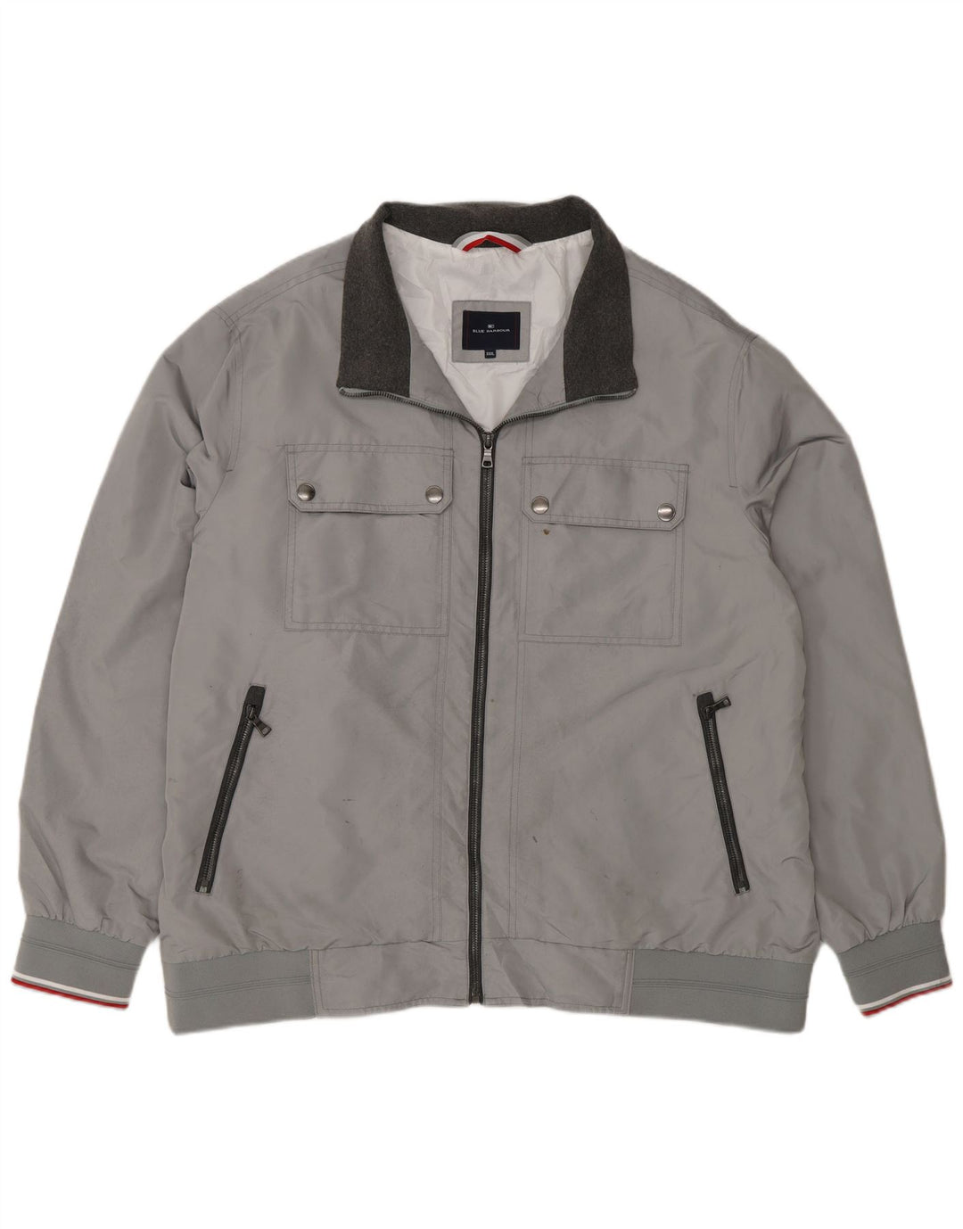 Marks & Spencer Chaqueta Bomber Azul Harbor para Hombre 3XL Poliéster Gris
