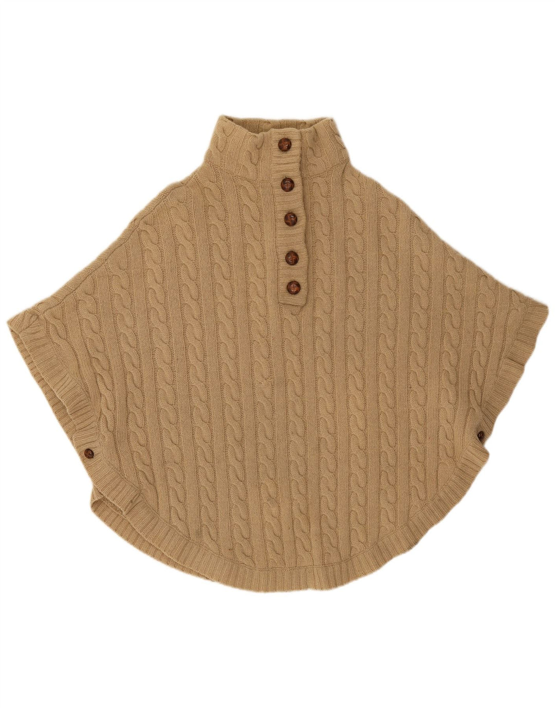 Blarney Poncho Jumper para Mujer UK 40 Lana de Cordero Beige Medio