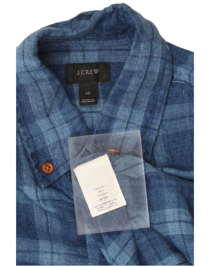 J. CREW Camisa de manga corta para hombre XS Blue Check Linen
