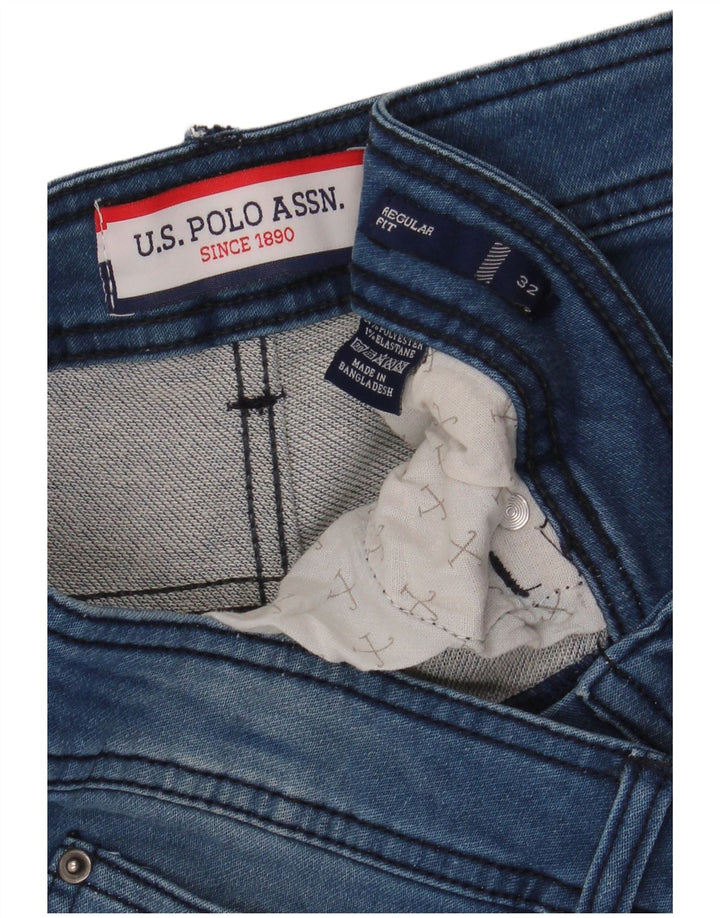 Asociación de Polo de EE. UU. Shorts De Mezclilla Regular Fit W32 Poliéster Azul Medio Hombre