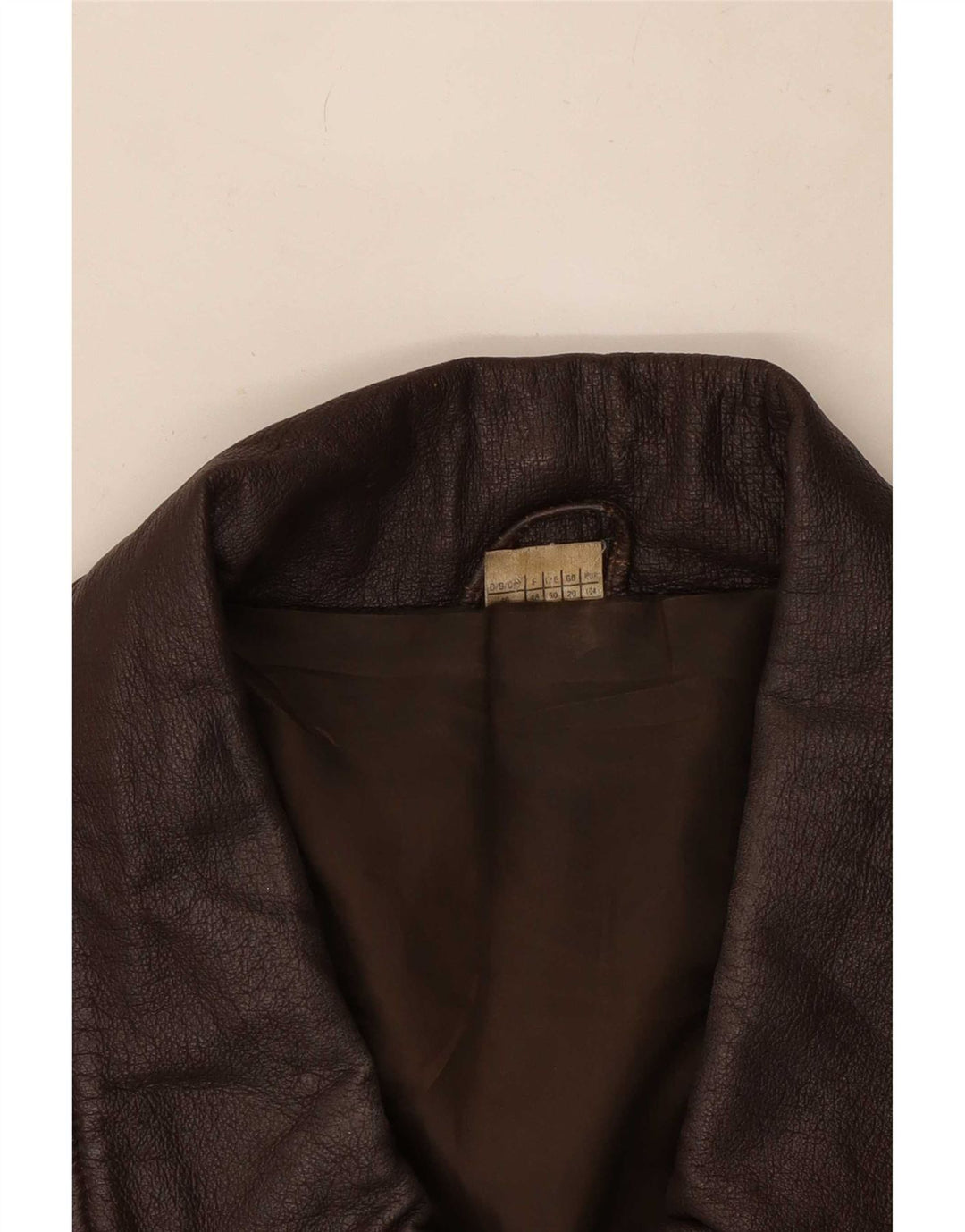 Vintage mujer chaqueta de cuero Reino Unido 20 2XL marrón