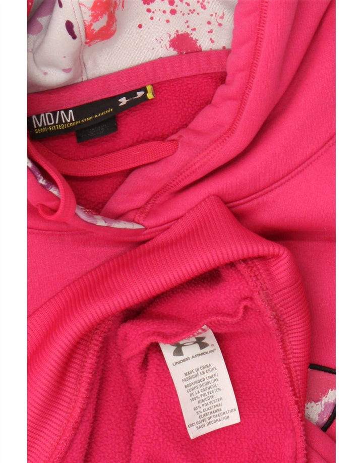 Under Armour Jersey con capucha gráfica para mujer UK 44 Poliéster rosa medio