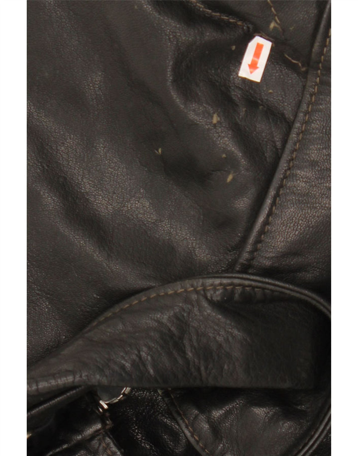 VINTAGE Chaqueta de cuero para hombre Reino Unido 40 Cuero negro grande