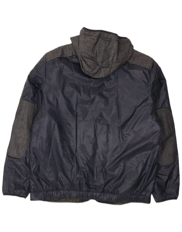 Chaqueta cortavientos con capucha para hombre G-Star UK 44 2XL Azul marino Colorblock