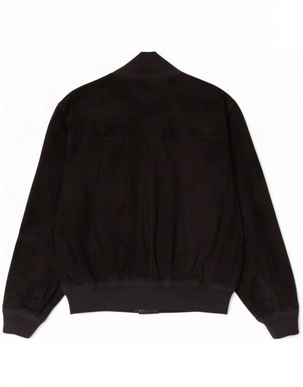 Rupp & Taureck Couture Chaqueta bomber de ante para hombre UK 38 Mediana Cuero negro