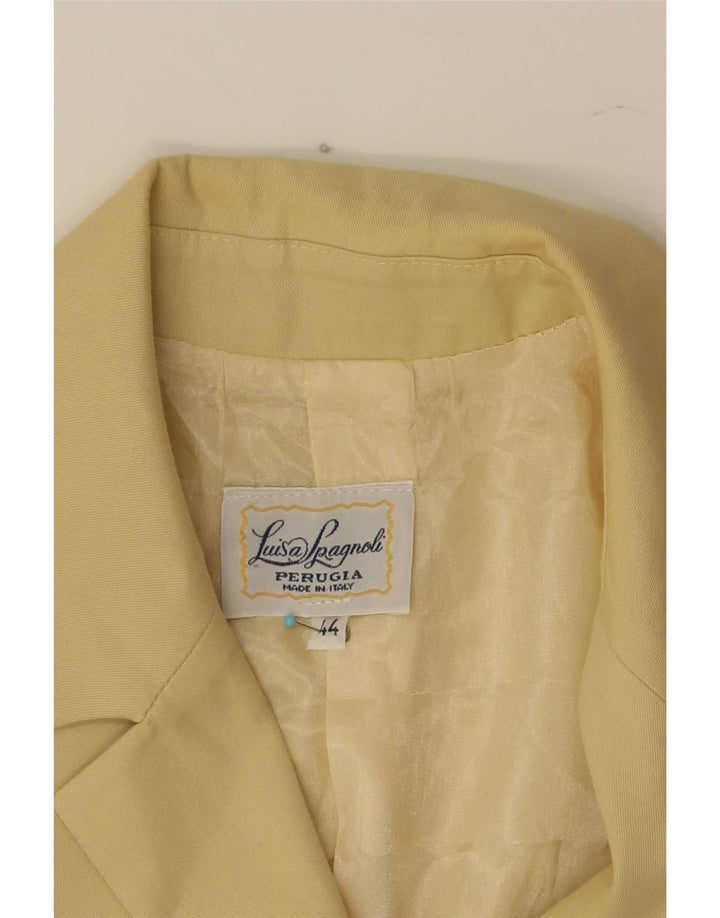 Luisa Spagnoli Chaqueta tipo blazer de 3 botones para mujer IT 44 Algodón amarillo medio