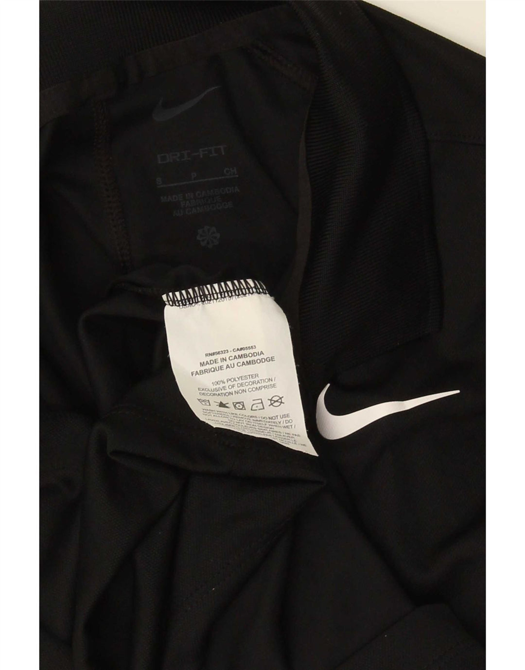 Nike Polo Dri Fit para hombre pequeño poliéster negro
