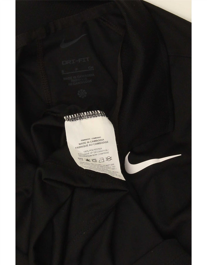 Nike Polo Dri Fit para hombre pequeño poliéster negro