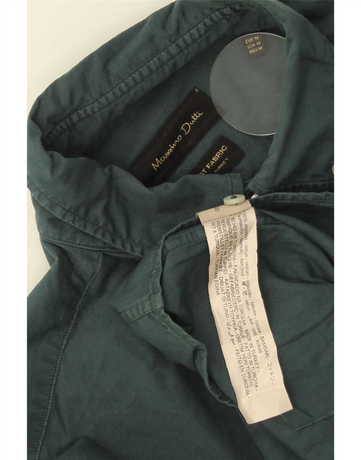 Camisa Massimo Dutti Hombre Algodón Verde Medio