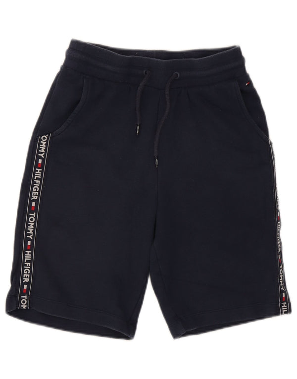 Tommy Hilfiger Pantalones cortos deportivos con gráficos para hombre pequeños de algodón azul marino
