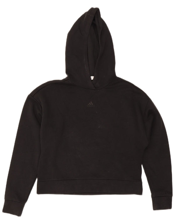 Adidas - Sudadera con capucha para niños, 13-14 años, algodón negro