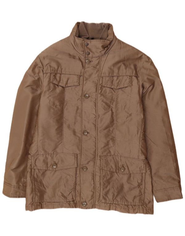 Geox Hombre Respira Utility Jacket UK 42 XL Marrón Poliamida
