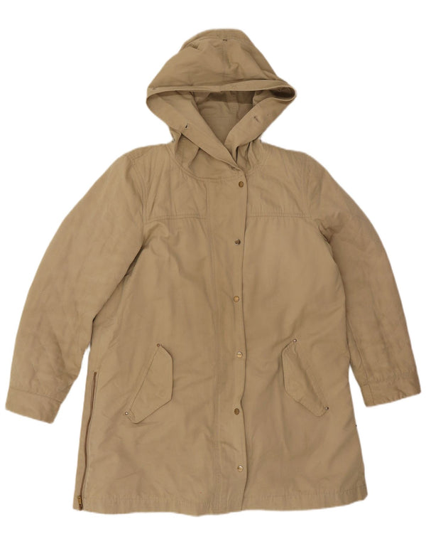 Zara Mujer Parka Con Capucha Chaqueta UK 46 Large Beige