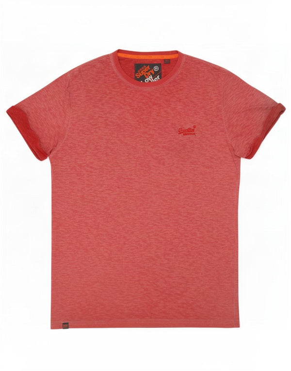Superdry Camiseta para hombre Top XL de algodón moteado rojo