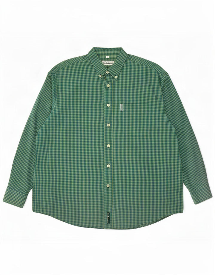 Ben Sherman Camisa para hombre 4XL Verde Gingham