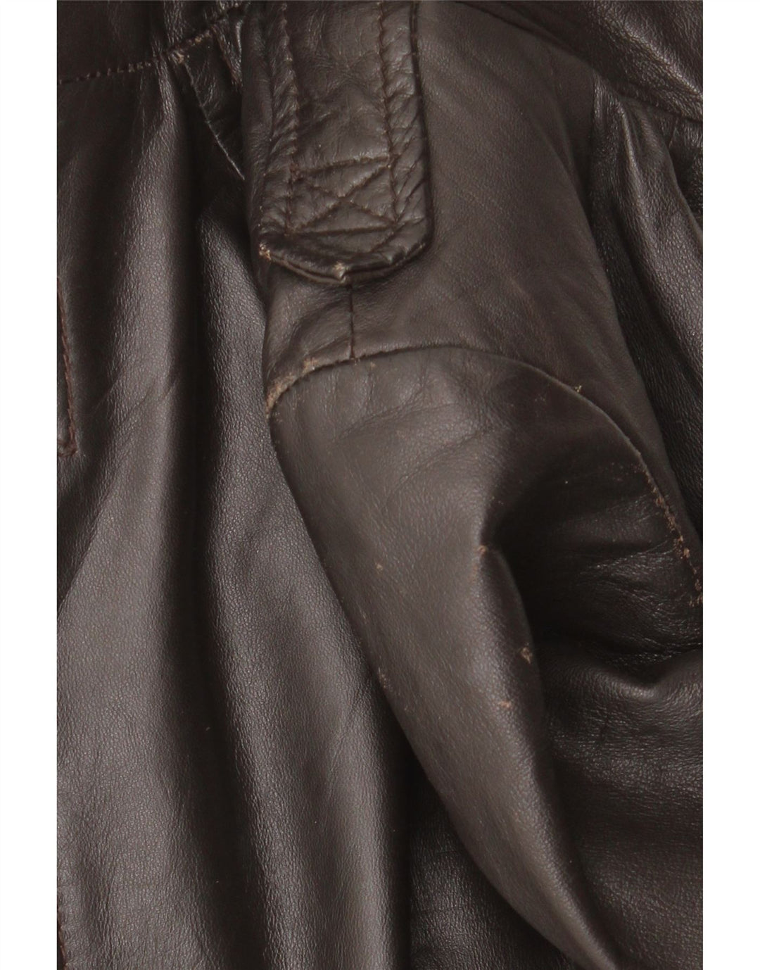 Zara Chaqueta De Cuero Para Mujer UK 10 Small Cuero Marrón