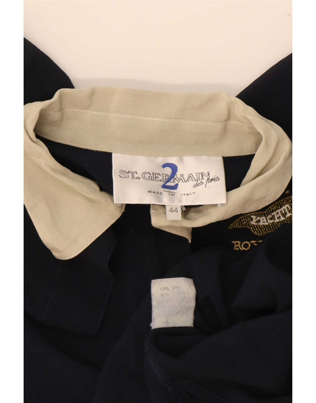 Polo St. Germain Des Pres para mujer IT 44 Medium Azul marino Colorblock