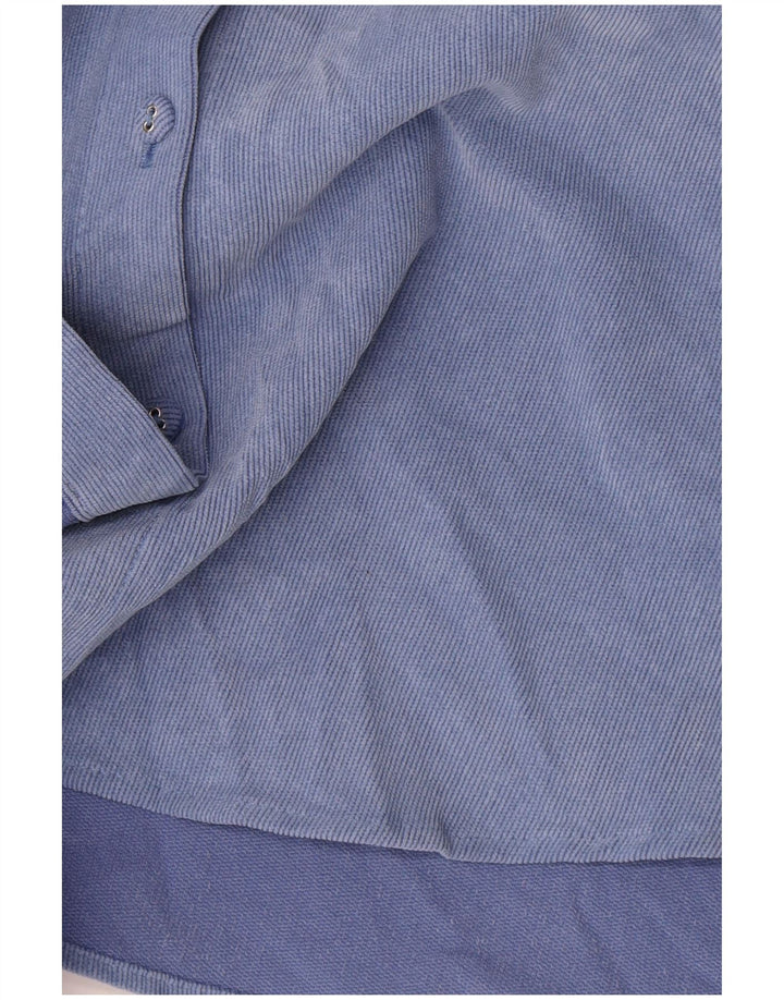 Zara Mujer Camisa De Pana Extragrande UK 46 Poliéster Azul Grande