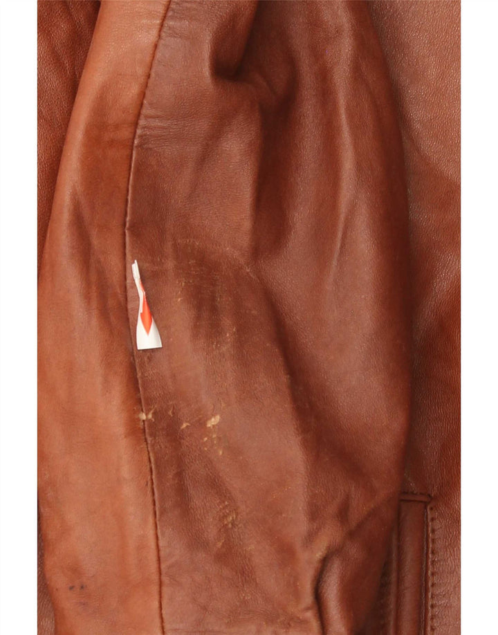 Vintage hombres bombardero chaqueta de cuero Reino Unido 42 XL marrón