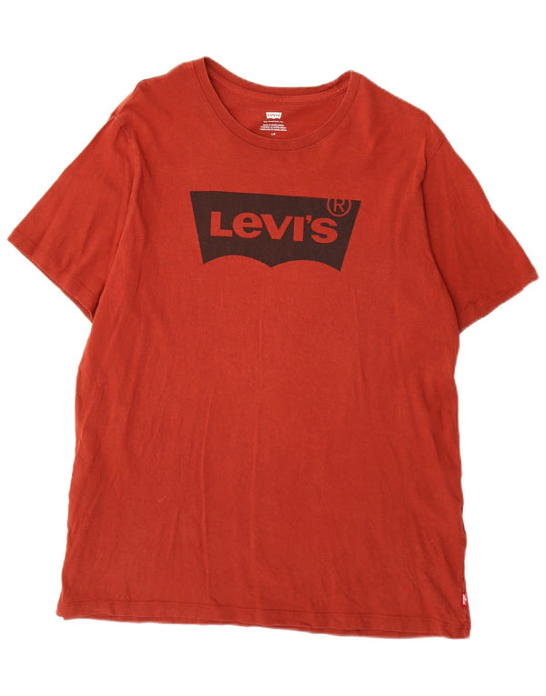 Levi's Camiseta gráfica para hombre Top grande de algodón rojo