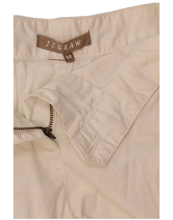 Pantalones cortos chinos con pinzas para mujer Jigsaw UK 14 Large W36 White
