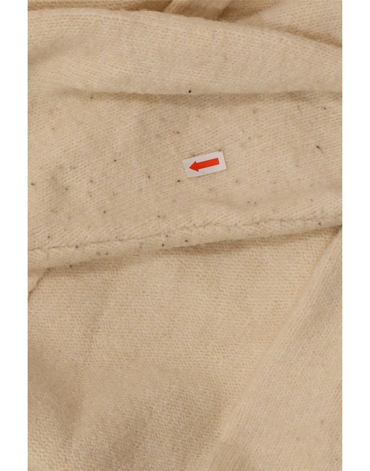 Zara Mujer Suéter Cárdigan Abierto Largo De Gran Tamaño UK 10 Small Off White