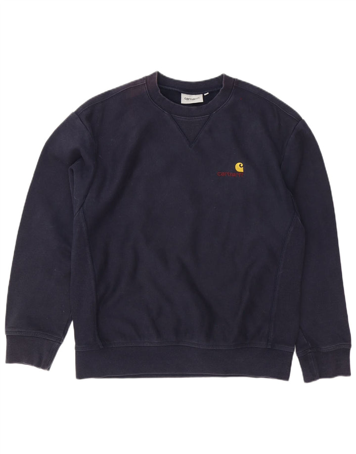Carhartt Hombre Sudadera Jumper Medium Azul Marino Algodón