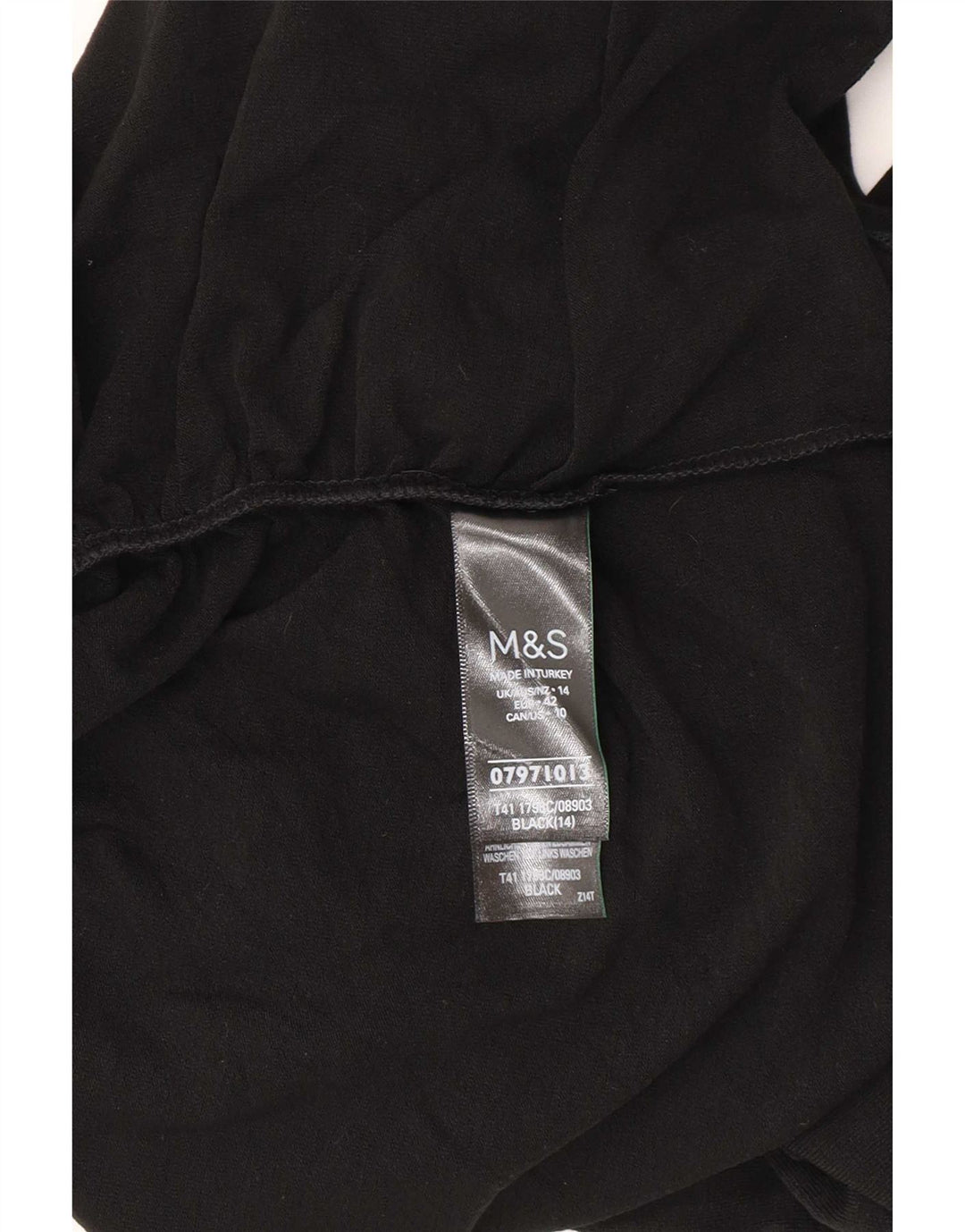 Marks & Spencer Top para mujer de manga larga UK 44 Grande Acrílico negro