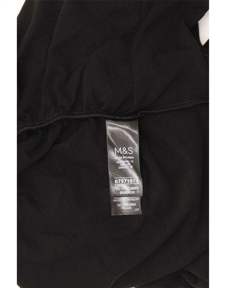 Marks & Spencer Top para mujer de manga larga UK 44 Grande Acrílico negro