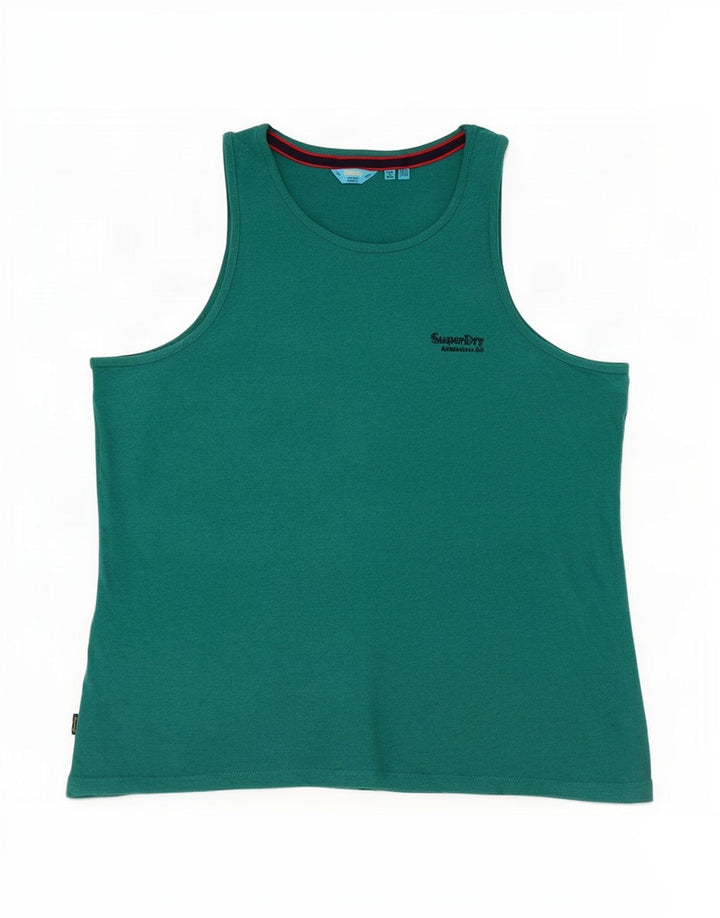 Superdry Mujer Chaleco Top Reino Unido 46 Grande Algodón Verde