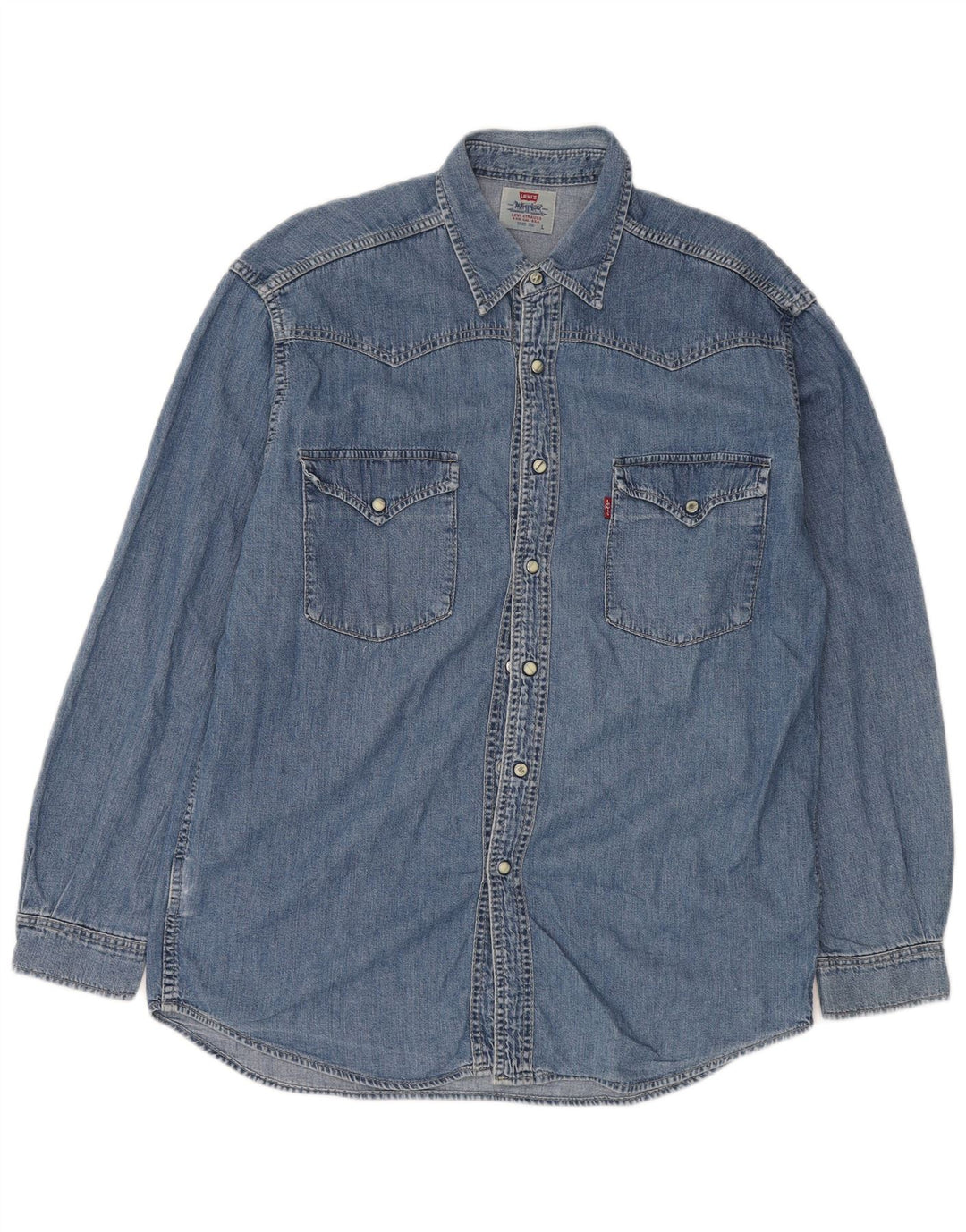 Camisa vaquera Levi's para hombre, estilo western de algodón azul grande