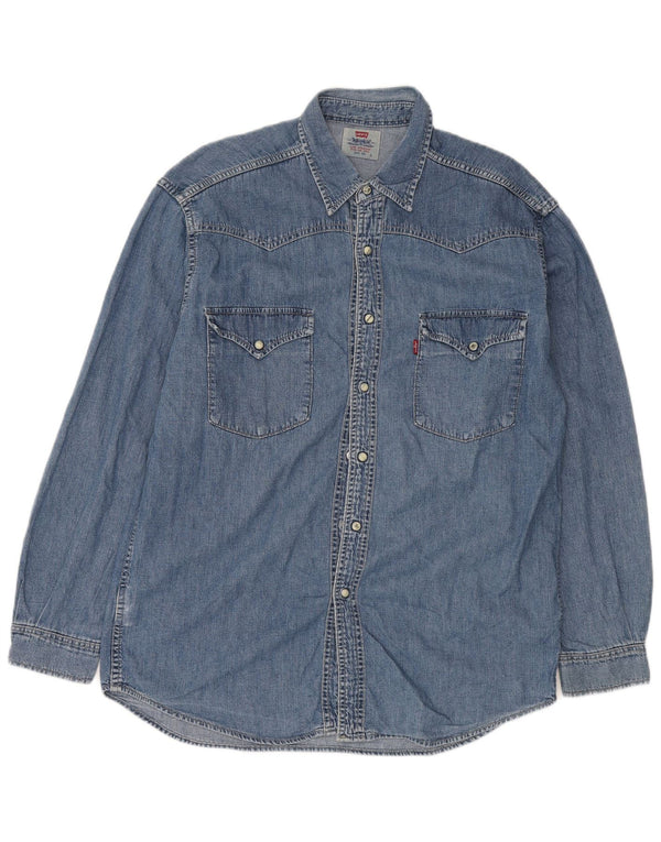 Camisa vaquera Levi's para hombre, estilo western de algodón azul grande