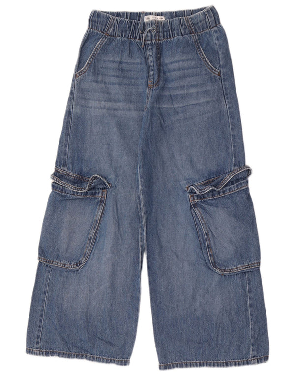 Zara Vaqueros Cargo para Niñas Pierna Ancha 13-14 Años W26 L26 Azul
