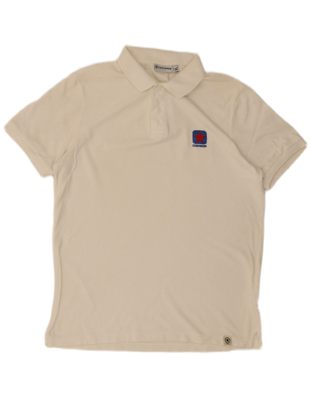 Polo Converse Hombre XL Algodón Blanco