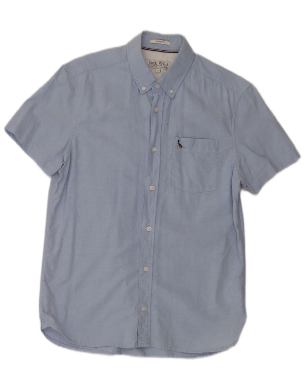 Jack Wills Camisa Slim Fit De Manga Corta Para Hombre Algodón Azul Pequeño