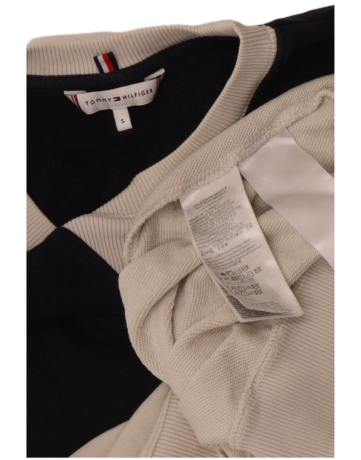 Tommy Hilfiger Sudadera para mujer Jumper UK 10 Small White Colourblock