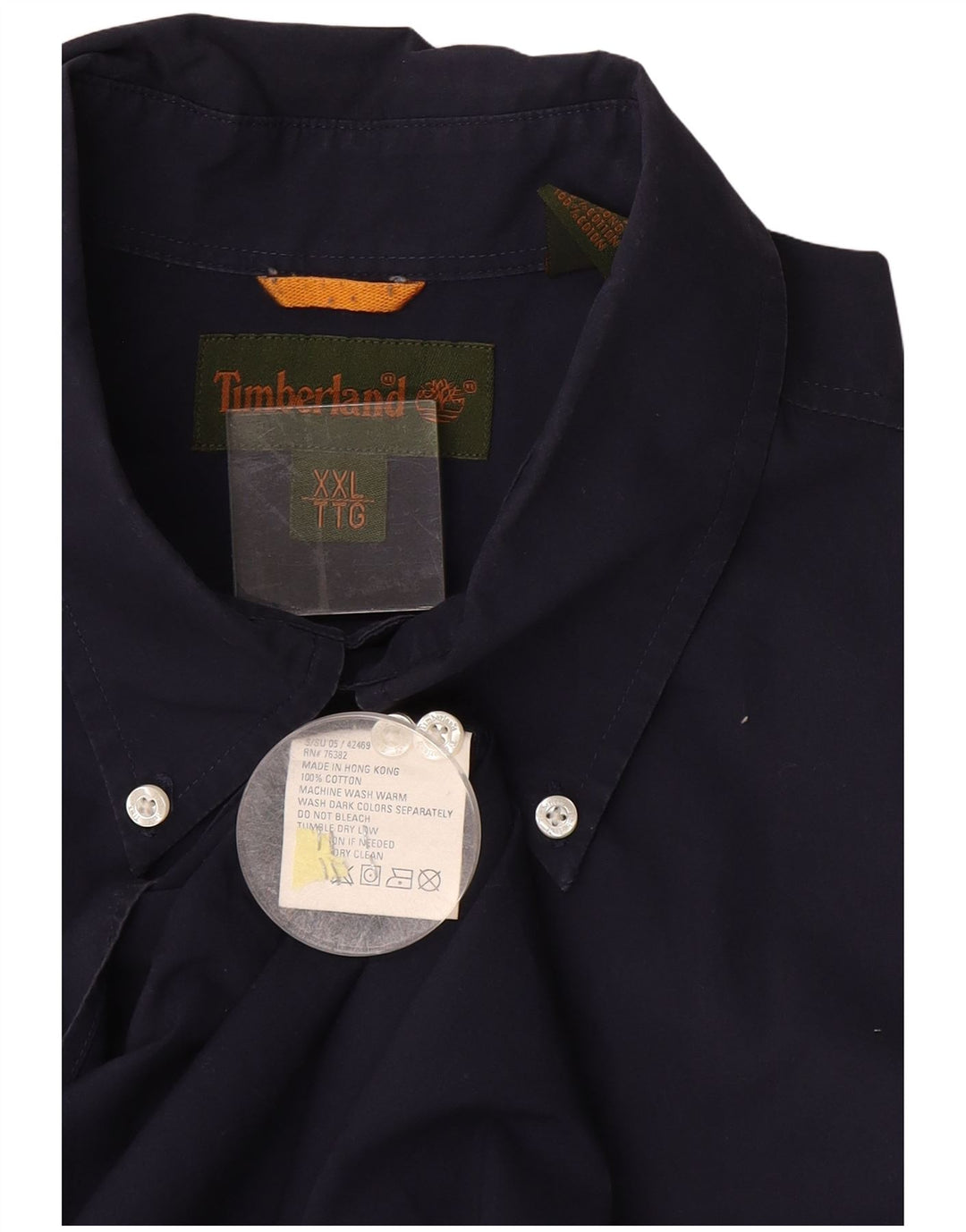 TIMBERLAND Camisa Manga Corta Hombre 2XL Azul Marino Algodón