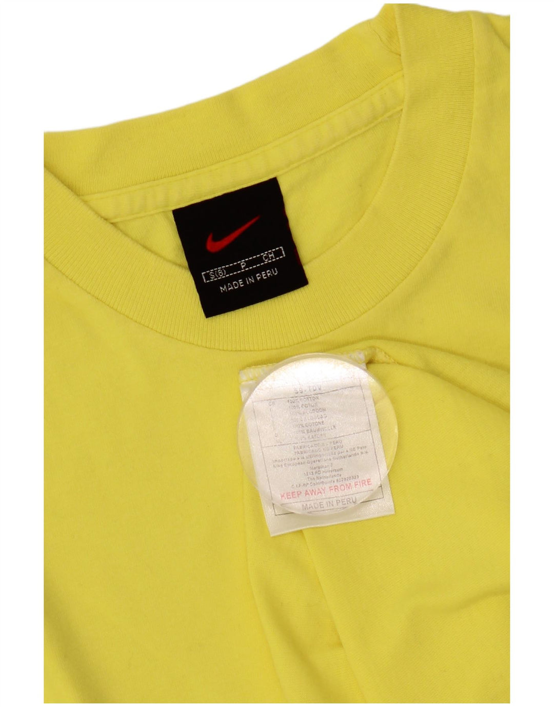 NIKE Camiseta Mujer Top UK 8 Small Amarillo Algodón