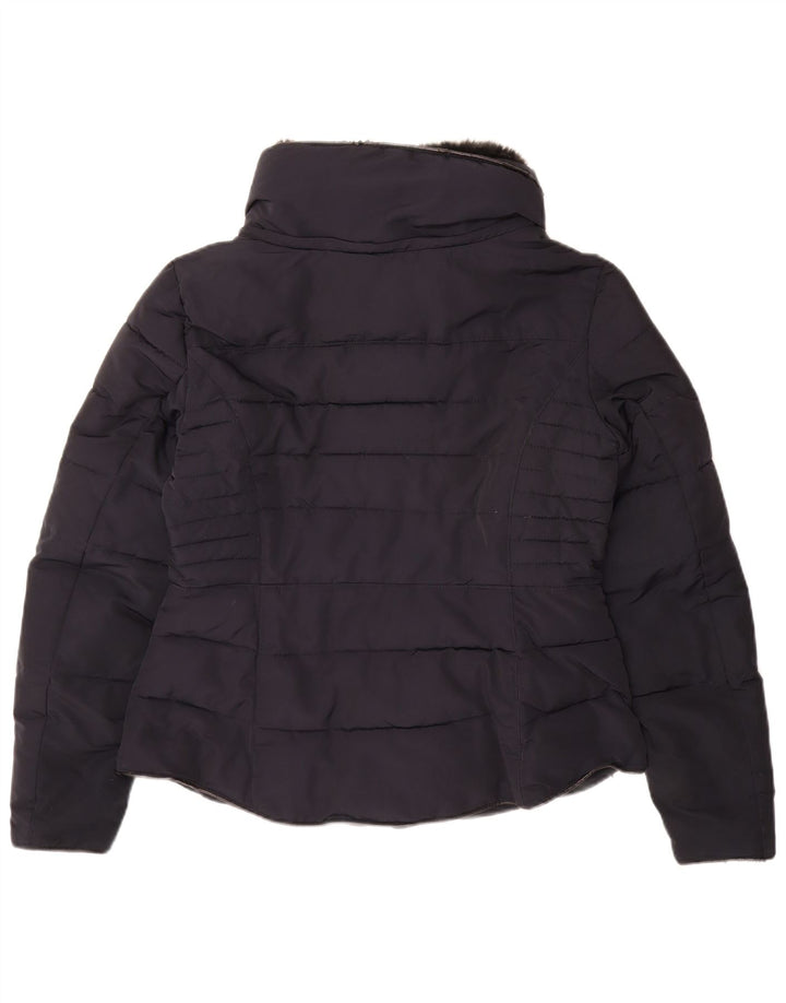 Zara Mujer Chaqueta Acolchada UK 46 Grande Azul Marino