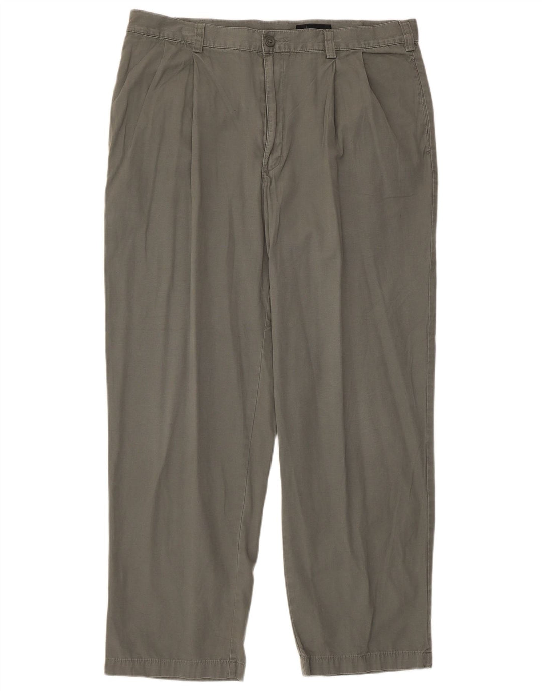 Eddie Bauer Pantalón chino con pinzas para hombre W38 L30 Algodón gris