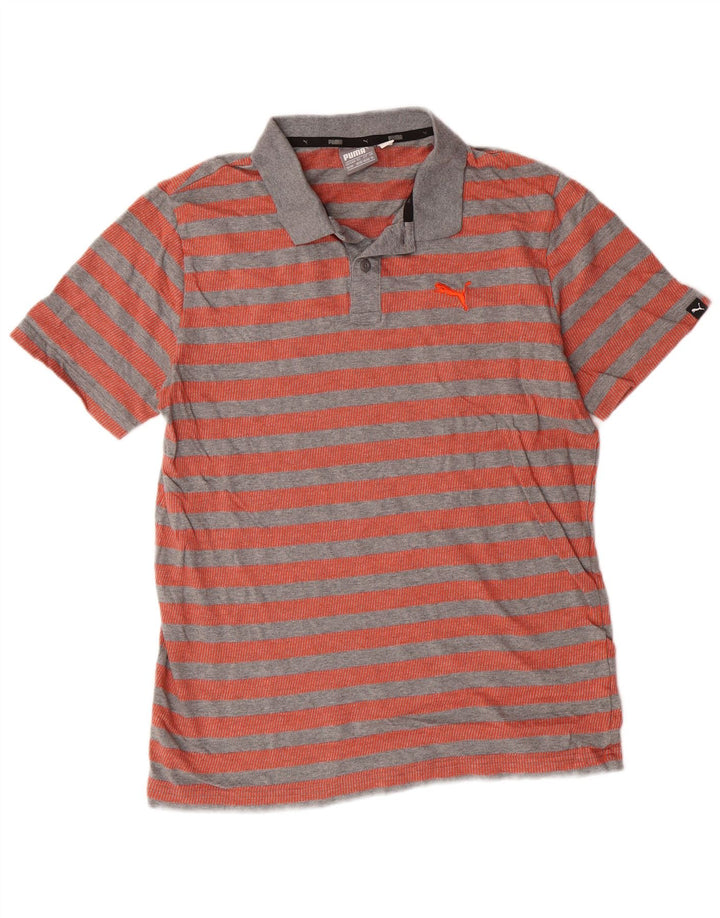 Polo PUMA para hombre de algodón a rayas rojo medio