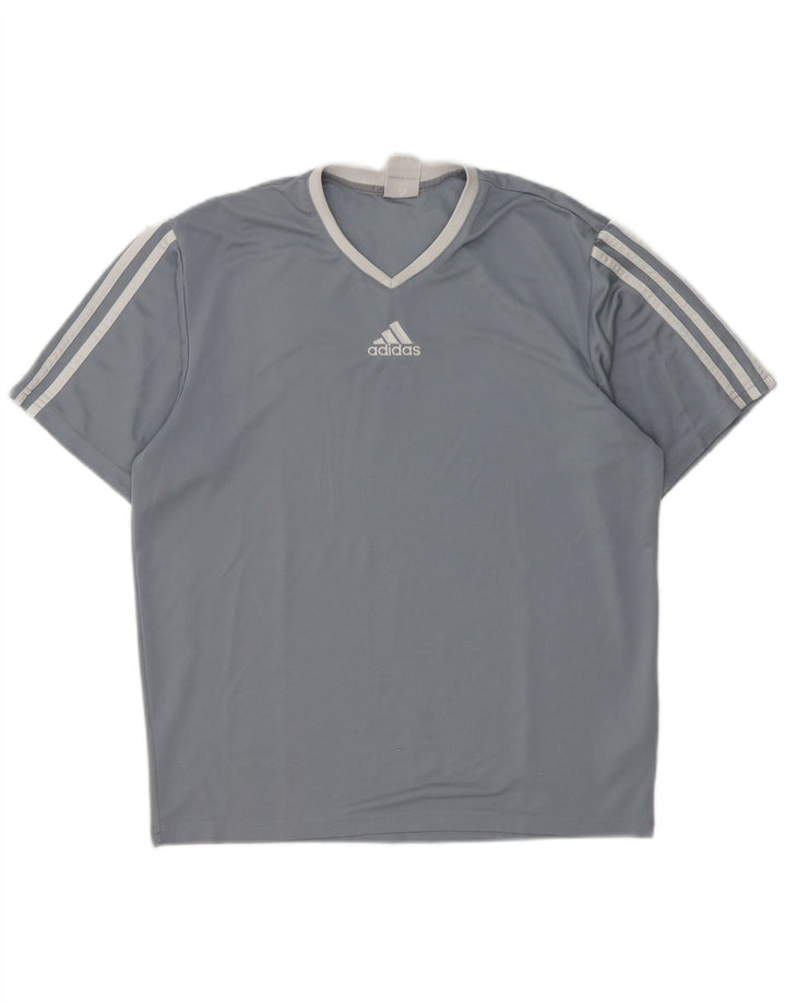 Adidas Mens Climalite Camiseta Top Pequeño Gris Poliéster