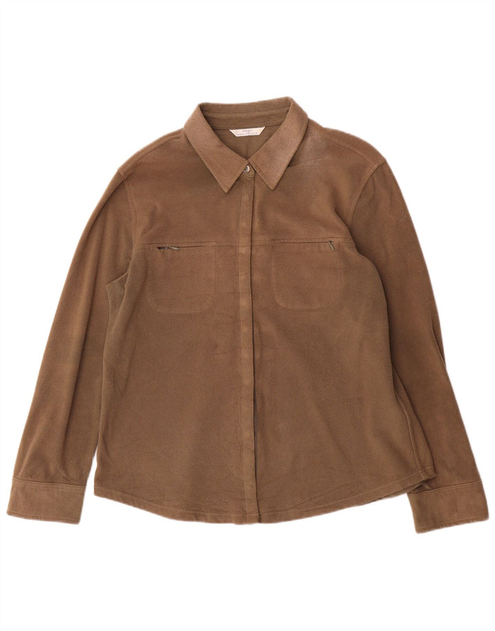 Marks & Spencer Camisa polar para mujer UK 44 Grande Poliéster beige