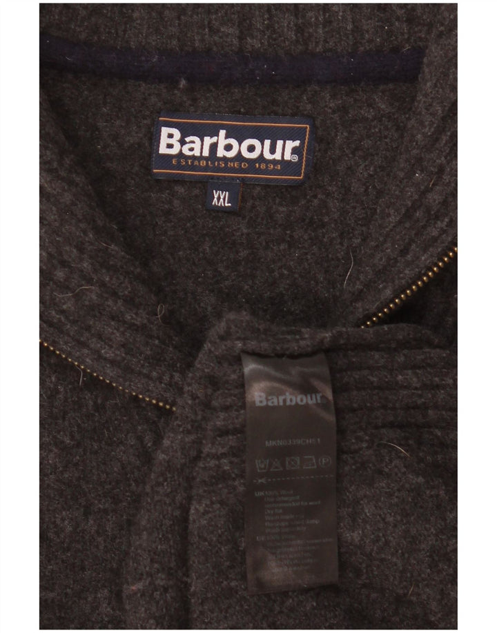 Barbour Suéter tipo jersey con cremallera y cuello para mujer UK 20 2XL Lana gris